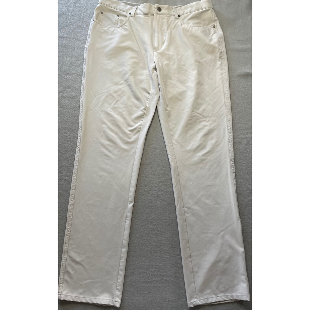 Greg Norman Shark‎ Mens 34x32 Golf Pants Light Gray Performance Stretch
